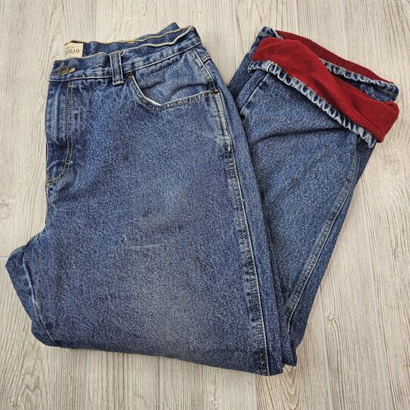 Red Head Jeans Mens 38x32 Blue Denim Fleece Lined Relaxed Fit Warm Winter Pants - Picture 1 of 8